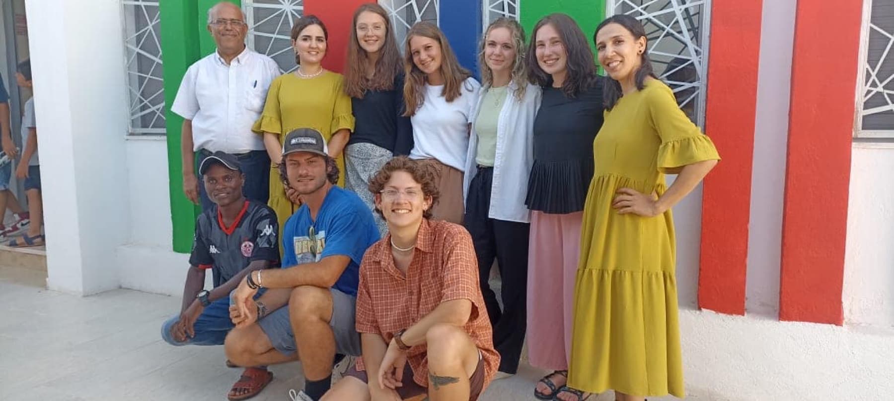 Teachers and students outside Sousse International School